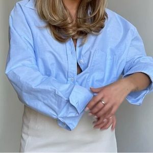 NWOT Djerf Avenue Breezy shirt blue